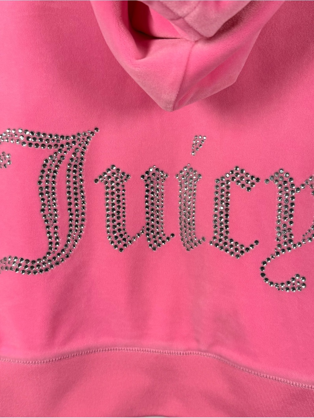 Juicy Couture Pink Velour Hoodie & Sweatpants Track Suit Rhinestone Y2K Size L - Picture 8 of 15
